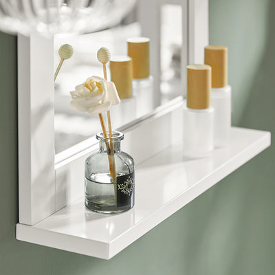 SoBuy FRG129-W, Wall Mounted Bathroom Mirror with Storage Shelf, White