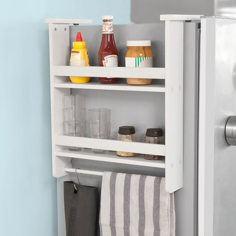 SoBuy FRG149-W, Hanging Shelf for Refrigerator, 2 Tiers Kitchen Shelf Spice Rack