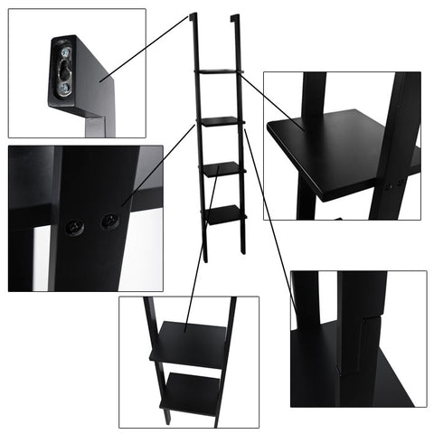 SoBuy FRG15-SCH, 4 Tiers Wall shelf Ladder Shelf Stand Shelf Bookcase