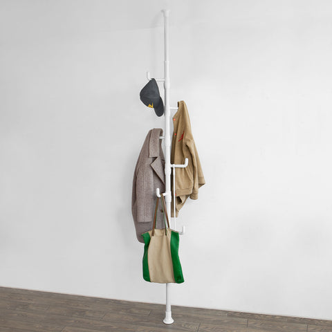 SoBuy FRG159-W, Telescopic Coat Stand Rack, Height Adjustable Clothes Organiser