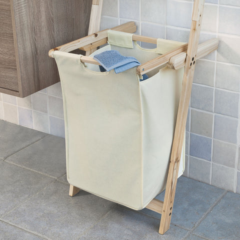SoBuy FRG160-N, Bathroom Storage Ladder Shelf with 3 Shelves & 1 Laundry Basket