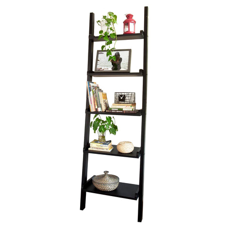 SoBuy FRG17-SCH, Stand Shelf Wall Shelf Ladder Shelf with Five Floors