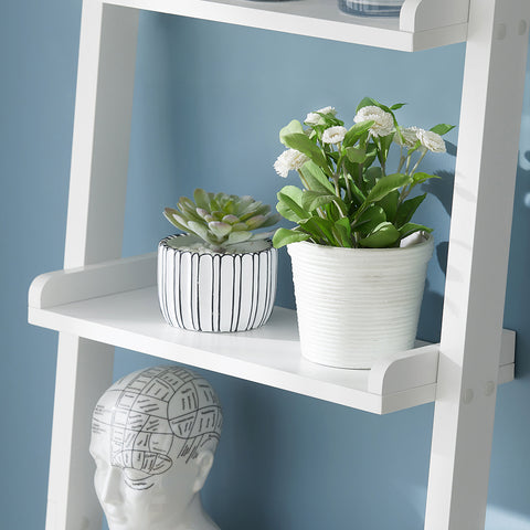 SoBuy FRG17-W, 5 Tiers Ladder Shelf Bookcase, Storage Display Shelving Wall Shelf