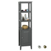 SoBuy FRG205-DG, Floor Standing Tall Bathroom Storage Cabinet with 3 Shelves and 1 Cabinet