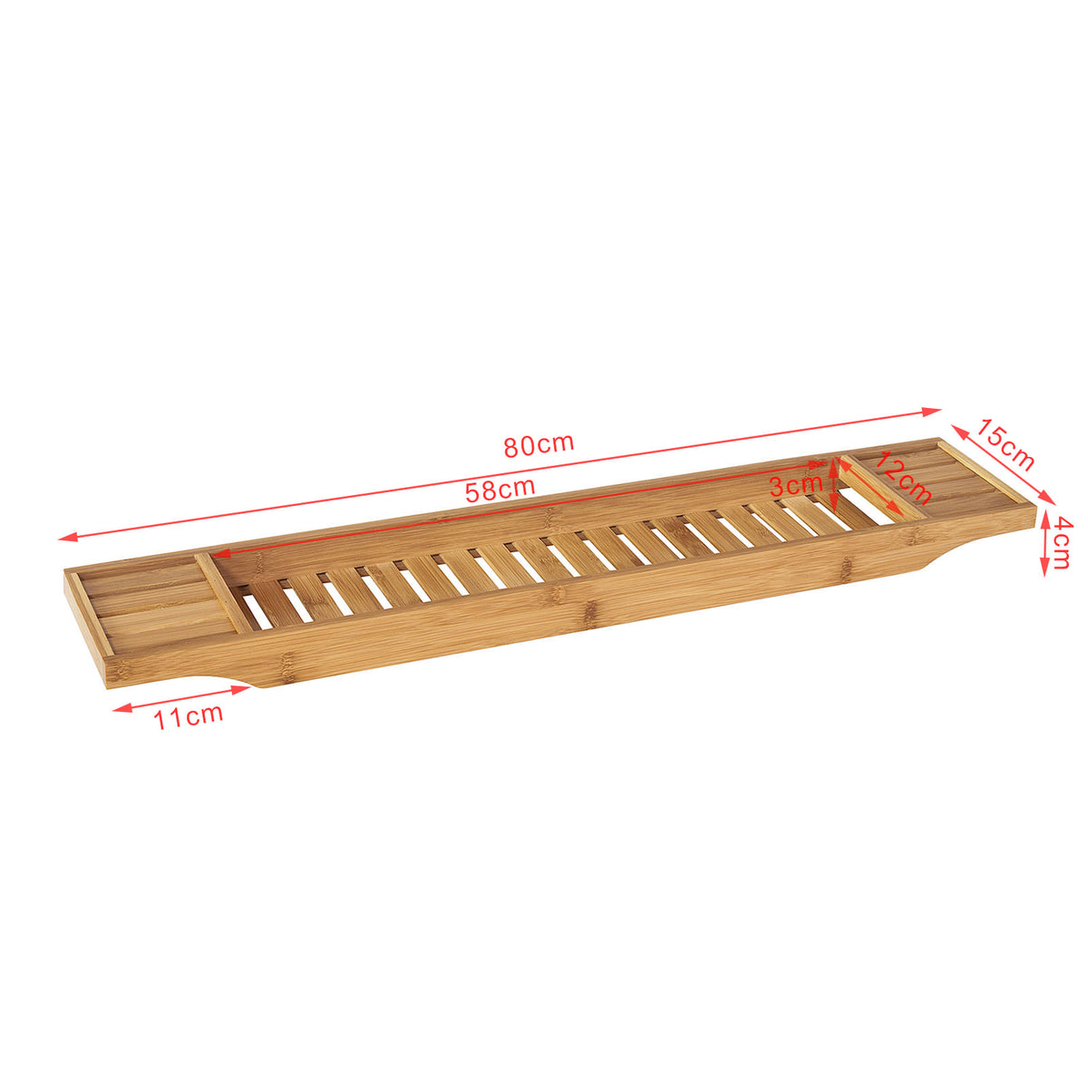 SoBuy FRG212-N, Bamboo Bathtub Bridge Soap Dish and Shower Bathtub Sink Rack, Wood