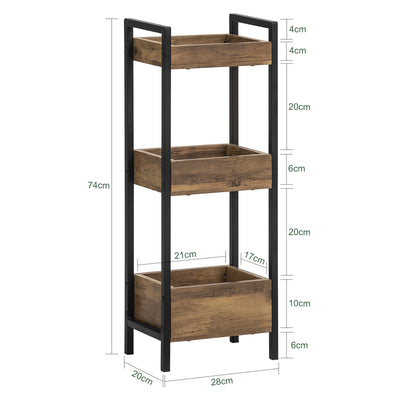 SoBuy FRG226-F, 3 Tiers Bathroom Shelf Storage Display Shelf Rack Organizer Shelving Unit, Brown