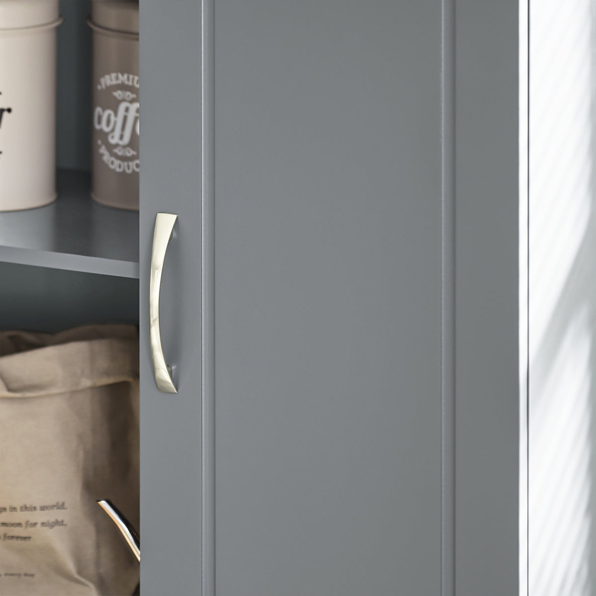 SoBuy FRG231-DG adjustable shelf close-up – height-adjustable internal shelf detail for bathroom wall cabinet