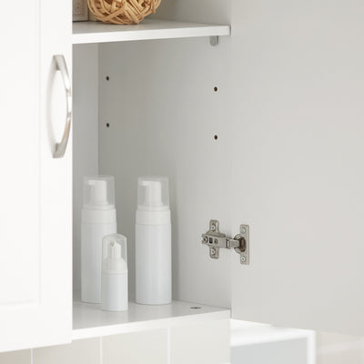 SoBuy FRG231-W, Bathroom Wall Cabinet Mounted Storage Unit with Adjustable Shelf and Door Small Slim Bathroom Cupboard for Towel & Toiletries, Ideal for Mirror Cabinet Replacement White 60x30x60 cm