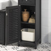 SoBuy FRG236-DG, Bathroom Tall Cabinet Storage Cabinet with 2 Shutter Doors and 1 Drawer