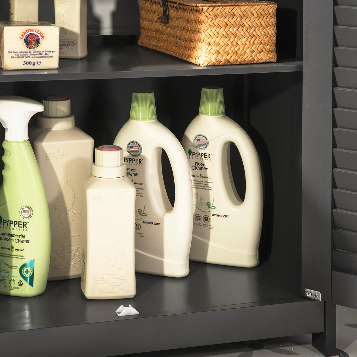 SoBuy FRG237-DG, Under Sink Bathroom Cabinet with Adjustable Shelves, MDF Bathroom Storage Unit for Under Sink Storage, Anti-Mold Louvered Door, Dark Grey,W60 x D35 x H58cm