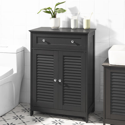 SoBuy FRG238-DG dark grey bathroom storage cabinet in bathroom setting