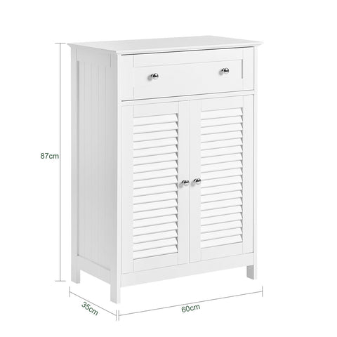 SoBuy FRG238-W, Free Standing Double Shutter Door Bathroom Storage Cabinet Cupboard