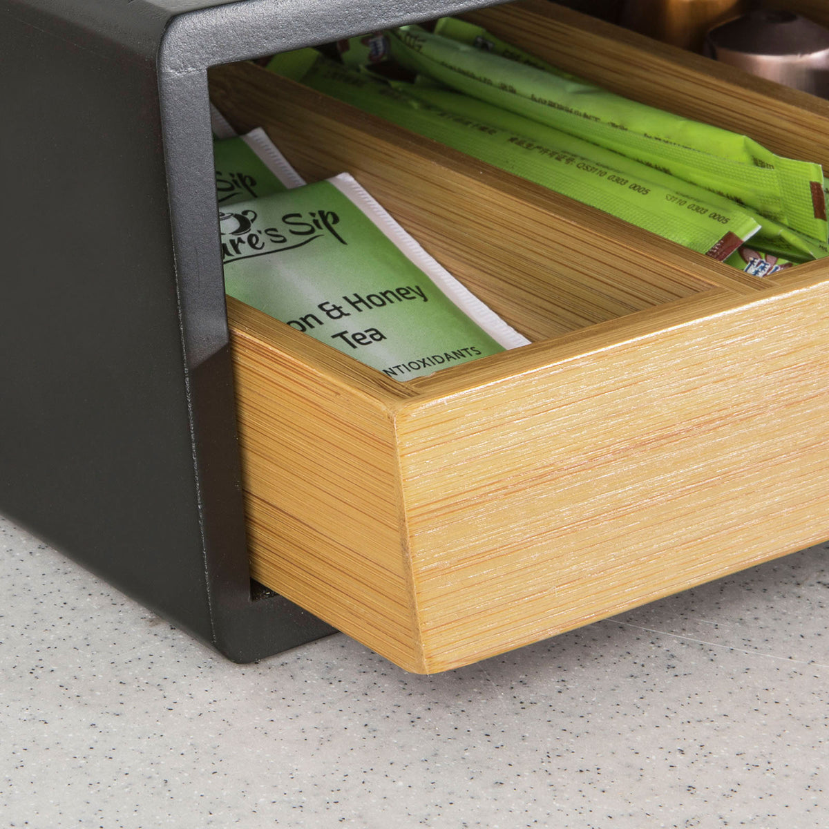 SoBuy FRG280-SCH, Coffee Pod Capsule Teabags Drawer Box Holder, Coffee Machine Stand, Black