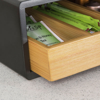 SoBuy FRG280-SCH, Coffee Pod Capsule Teabags Drawer Box Holder, Coffee Machine Stand, Black