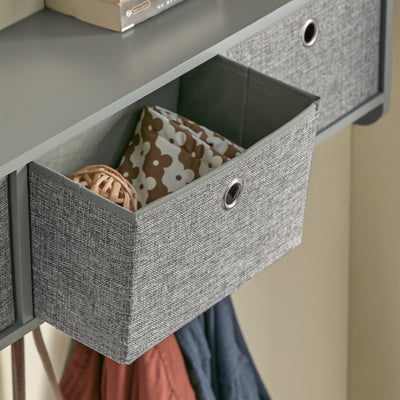SoBuy FRG282-HG fabric storage basket close-up – grey hallway wall shelf organiser