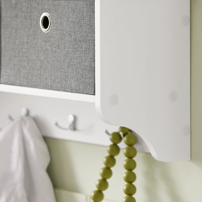 SoBuy FRG282-W, Wall Coat Rack Wall Shelf Wall Storage Cabinet Unit, White