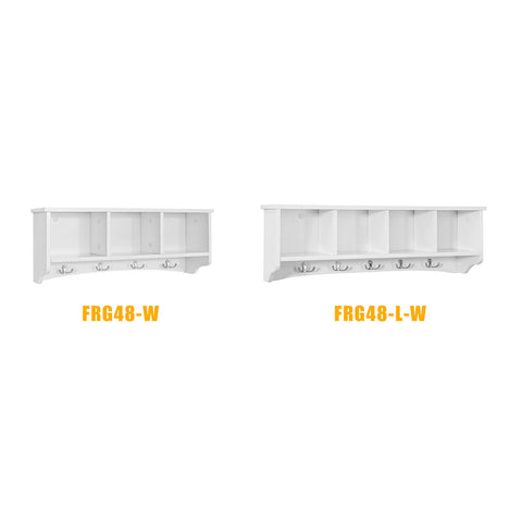 SoBuy FRG48-W, Wall Coat Rack Wall Display Storage Unit with 3 Components 4 Hooks