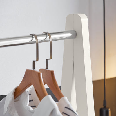 SoBuy FRG59-W Clothes Rail Stand with 2 Storage Shelves, Modern Coat Rack & Hanging Rail, Freestanding Garment Rack, White