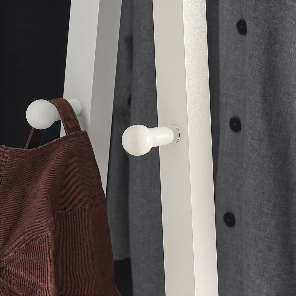 SoBuy FRG59-W Clothes Rail Stand with 2 Storage Shelves, Modern Coat Rack & Hanging Rail, Freestanding Garment Rack, White