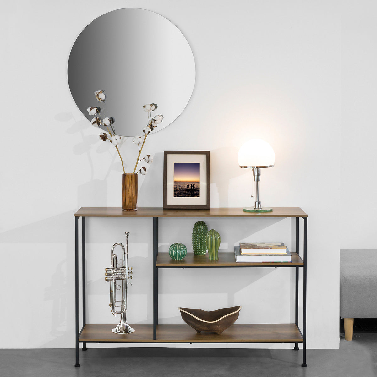 SoBuy FSB35-PF, Console Table Hall Table Side Table End Table Living Room Sofa Table with 3 Shelves, Brown