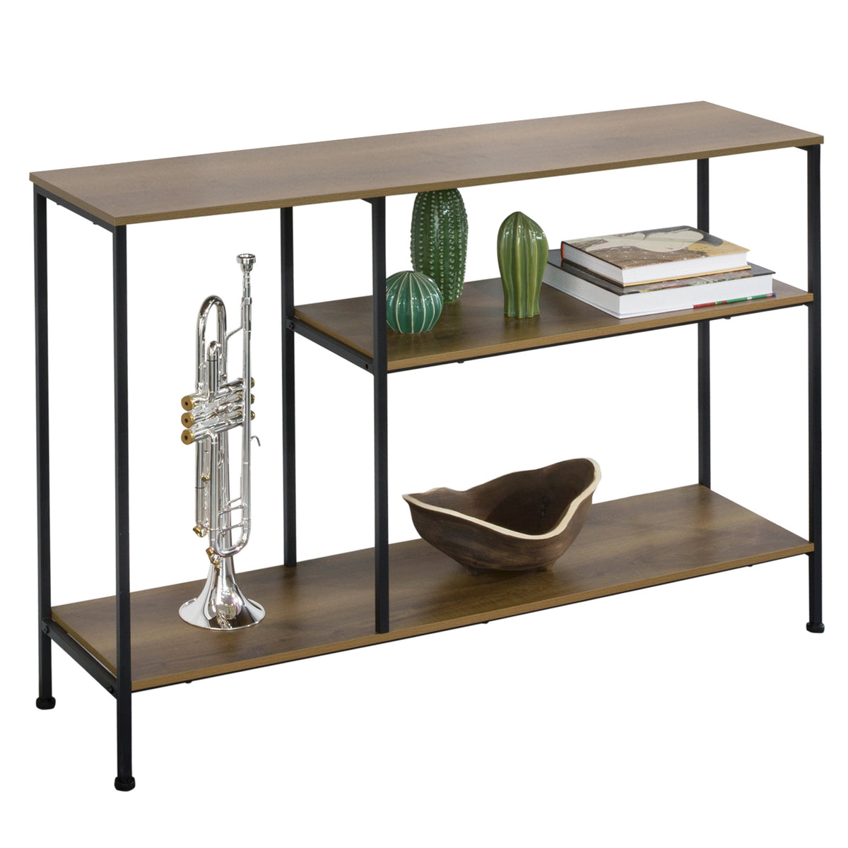 SoBuy FSB35-PF, Console Table Hall Table Side Table End Table Living Room Sofa Table with 3 Shelves, Brown
