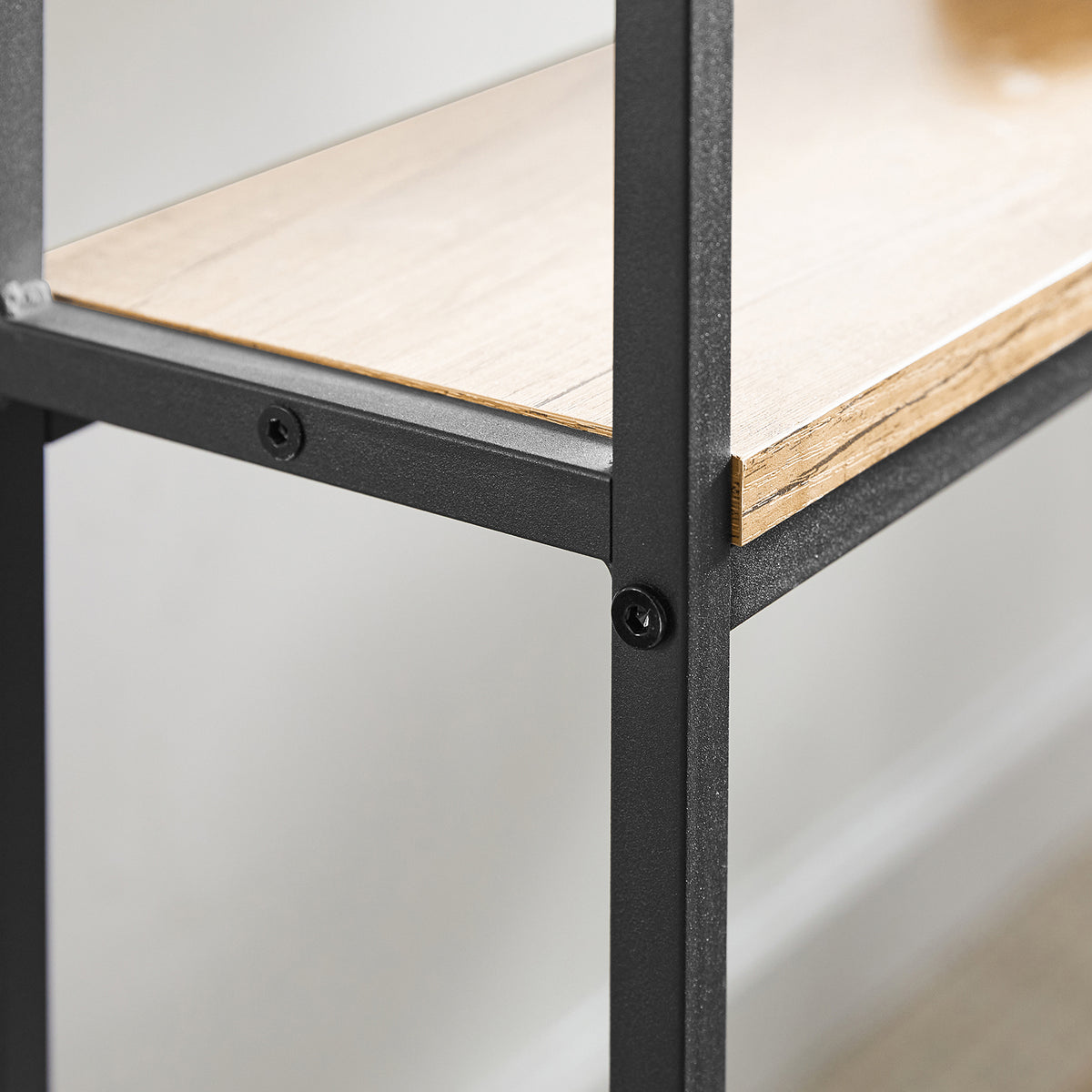 SoBuy FSB49-PZ, Console Table Narrow Side Table Slim Console Table – 3 Tier Display Storage for Entryway, Living Room, Hallway – Modern Rustic Table with Metal Frame, W120 x D20 x H77cm