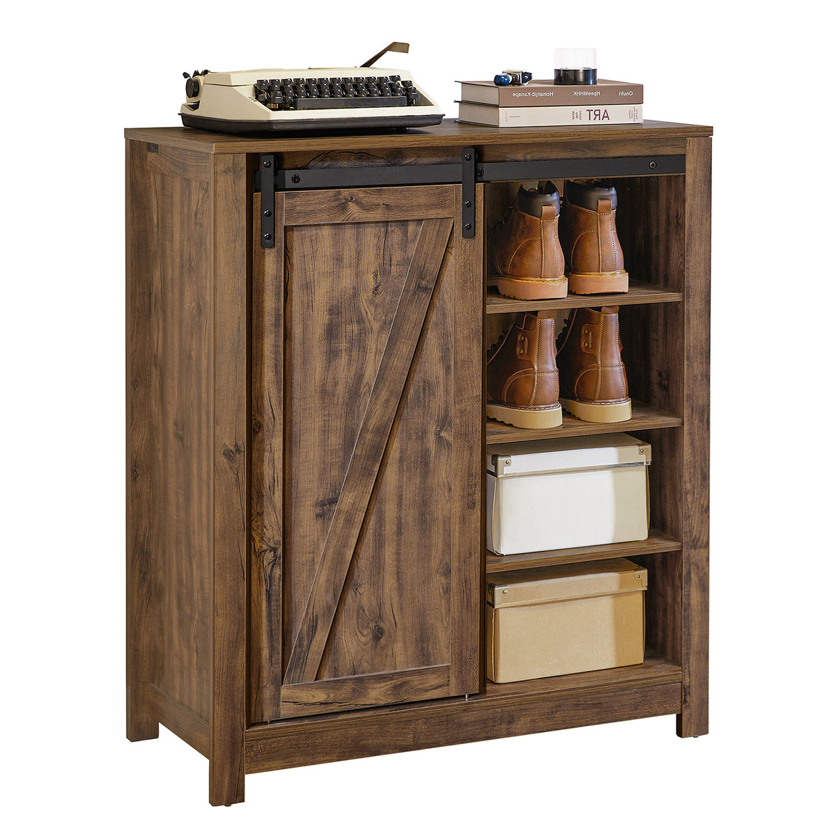 SoBuy FSB59-N, Storage Cabinet Sideboard with Sliding Door, Hallway Shoe Cabinet, Wood