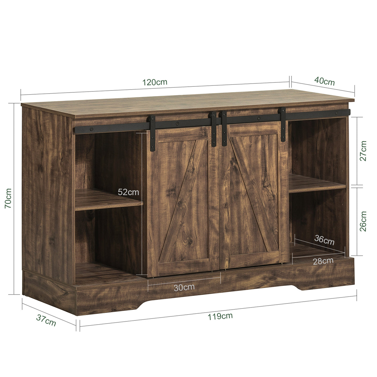 SoBuy FSB60-N, Storage Cabinet Sideboard with 2 Sliding Doors, Kitchen Dining Room Hall Cabinet, Wood