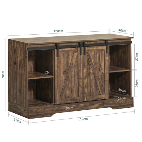 SoBuy FSB60-N, Storage Cabinet Sideboard with 2 Sliding Doors, Kitchen Dining Room Hall Cabinet