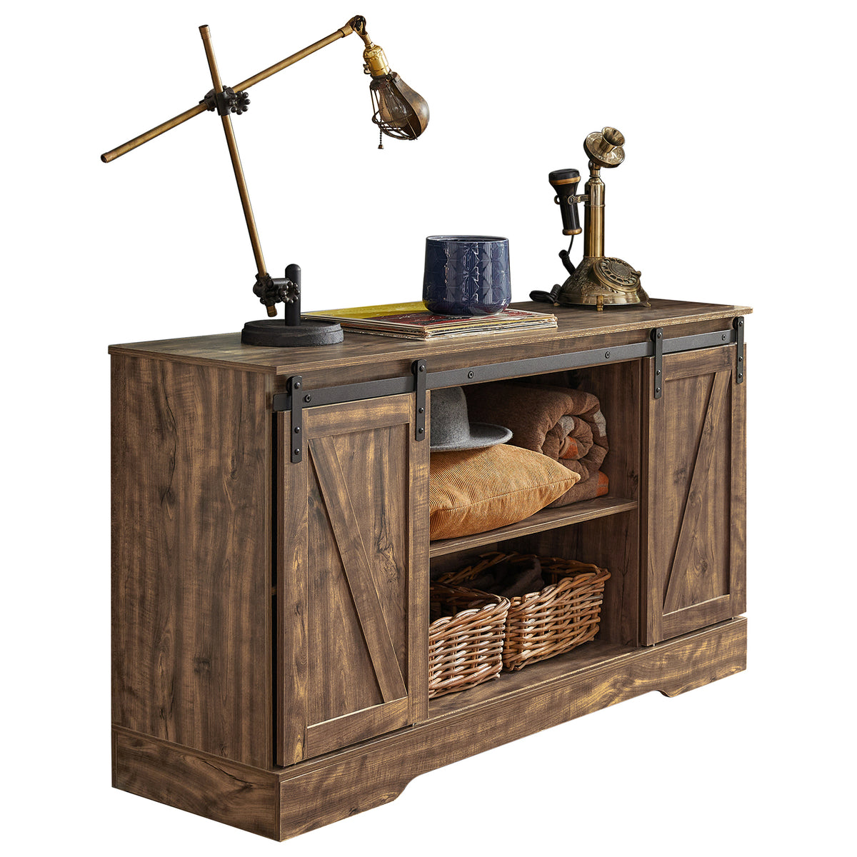 SoBuy FSB60-N, Storage Cabinet Sideboard with 2 Sliding Doors, Kitchen Dining Room Hall Cabinet, Wood