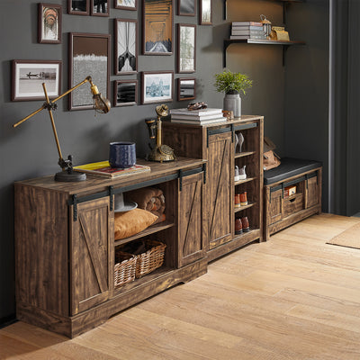 SoBuy FSB60-N, Storage Cabinet Sideboard with 2 Sliding Doors, Kitchen Dining Room Hall Cabinet, Wood