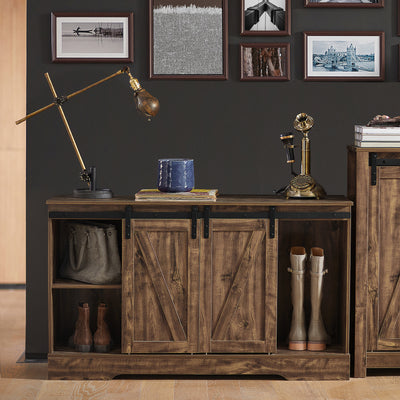 SoBuy FSB60-N, Storage Cabinet Sideboard with 2 Sliding Doors, Kitchen Dining Room Hall Cabinet, Wood