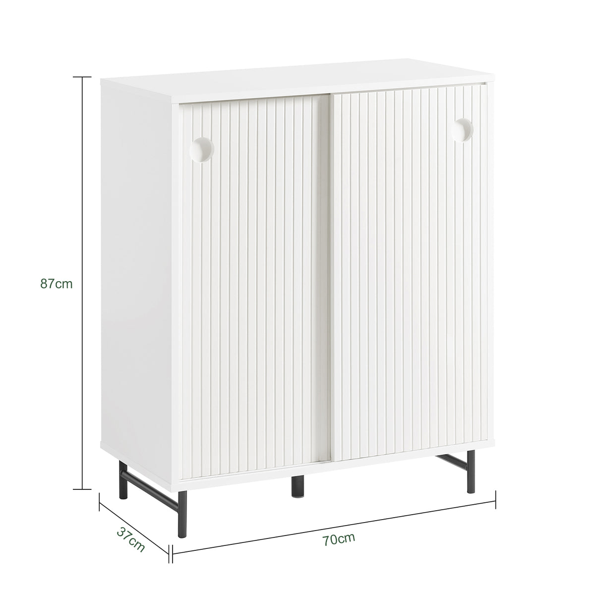 SoBuy FSB62-W, Sideboard Cabinet Storage Cupboard – Sliding Doors Hallway Shoe Organizer with Adjustable Shelves - White Sideboard for Living Room, Kitchen, Entryway – 60kg Load
