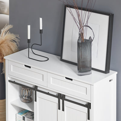 SoBuy FSB74-W, Storage Cabinet Cupboard Sideboard with 2 Sliding Doors and 2 Drawers, White
