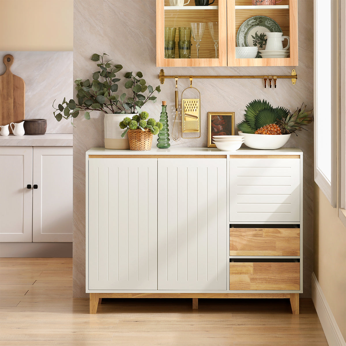 SoBuy FSB75-WN, Sideboard Storage Cabinet Cupboard, White