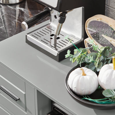 SoBuy FSB78-HG, Sideboard Microwave Cabinet Dining Room Cupboard Kitchen Trolley, Grey