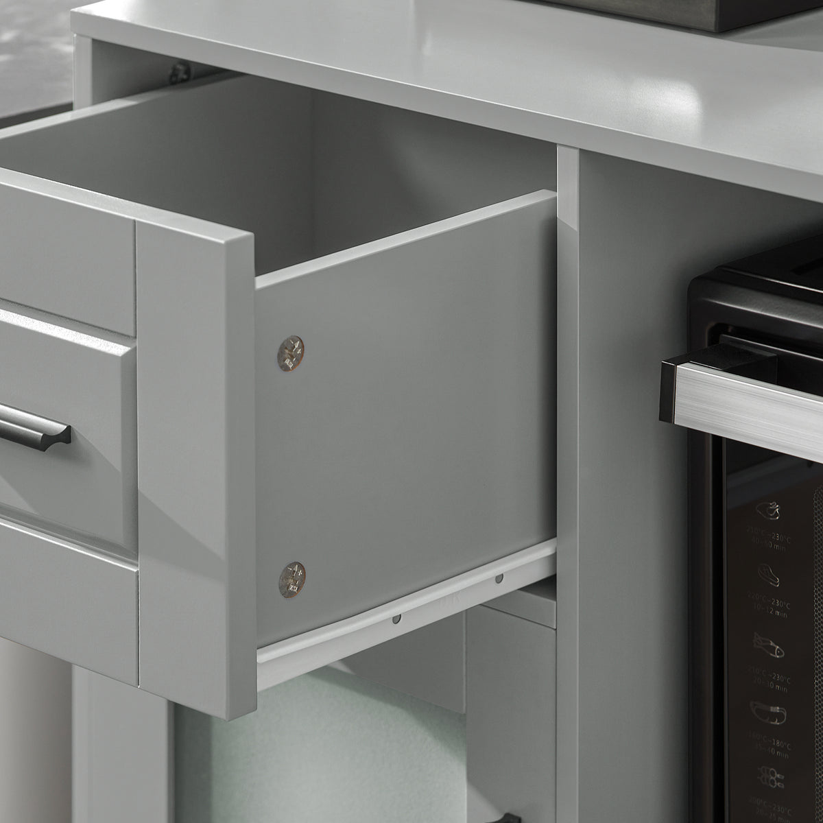 SoBuy FSB78-HG, Sideboard Microwave Cabinet Dining Room Cupboard Kitchen Trolley, Grey