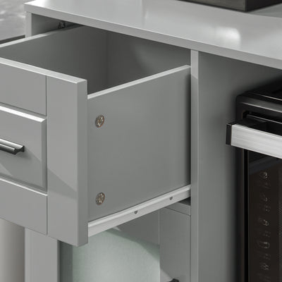 SoBuy FSB78-HG, Sideboard Microwave Cabinet Dining Room Cupboard Kitchen Trolley, Grey