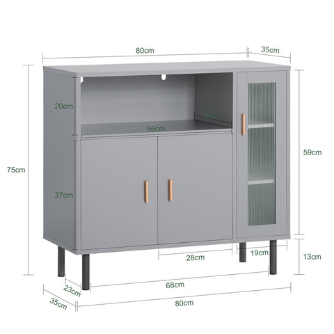 SoBuy FSB82-HG, Sideboard Side Cabinet Microwave Cabinet Storage Cabinet Cupboard