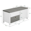 SoBuy FSR101-W, Hallway Storage Bench Shoe Bench Shoe Cabinet with Seat Cushion