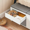 SoBuy FSR101-W, Hallway Storage Bench Shoe Bench Shoe Cabinet with Seat Cushion