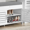 SoBuy FSR102-W, Shoe Rack Shoe Bench Shoe Cabinet with Folding Padded Seat and 2 Doors