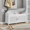 SoBuy FSR102-W, Shoe Rack Shoe Bench Shoe Cabinet with Folding Padded Seat and 2 Doors