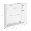 SoBuy FSR104-W, Hallway Shoe Cabinet Shoe Storage Cupboard Organizer Unit with Drawers and Door