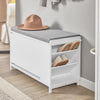 SoBuy FSR105-W, Hallway Shoe Bench Shoe Rack Shoe Cabinet with Flip-drawer and Side Shelves