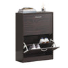 SoBuy FSR110-K-BR, 2 Drawers Shoe Cabinet Shoe Rack Shoe Storage Cupboard Organizer Unit