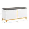 SoBuy FSR117-W, Hallway Storage Bench Shoe Cabinet with 2 Doors and Seat Cushion