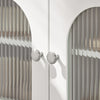 SoBuy FSR121-W, Hallway Storage Bench Shoe Rack with Glass Doors and Seat Cushion