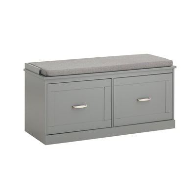 SoBuy FSR131-HG, Hallway Storage Bench Shoe Bench Shoe Rack with Seat Cushion - Removable Shelves, Ample Storage for Shoes, Hats, Clothes - Grey, MDF, 150kg Load Capacity, 98x37x49cm