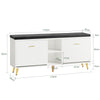 SoBuy FSR132-W, Shoe Bench Shoe Cabinet with 2 Flip-drawers and Seat Cushion